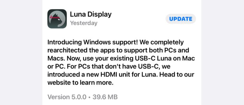 Luna Display 5.0 is now on the App Store.