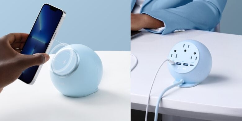 This ball-shaped charging station bristles with ports.