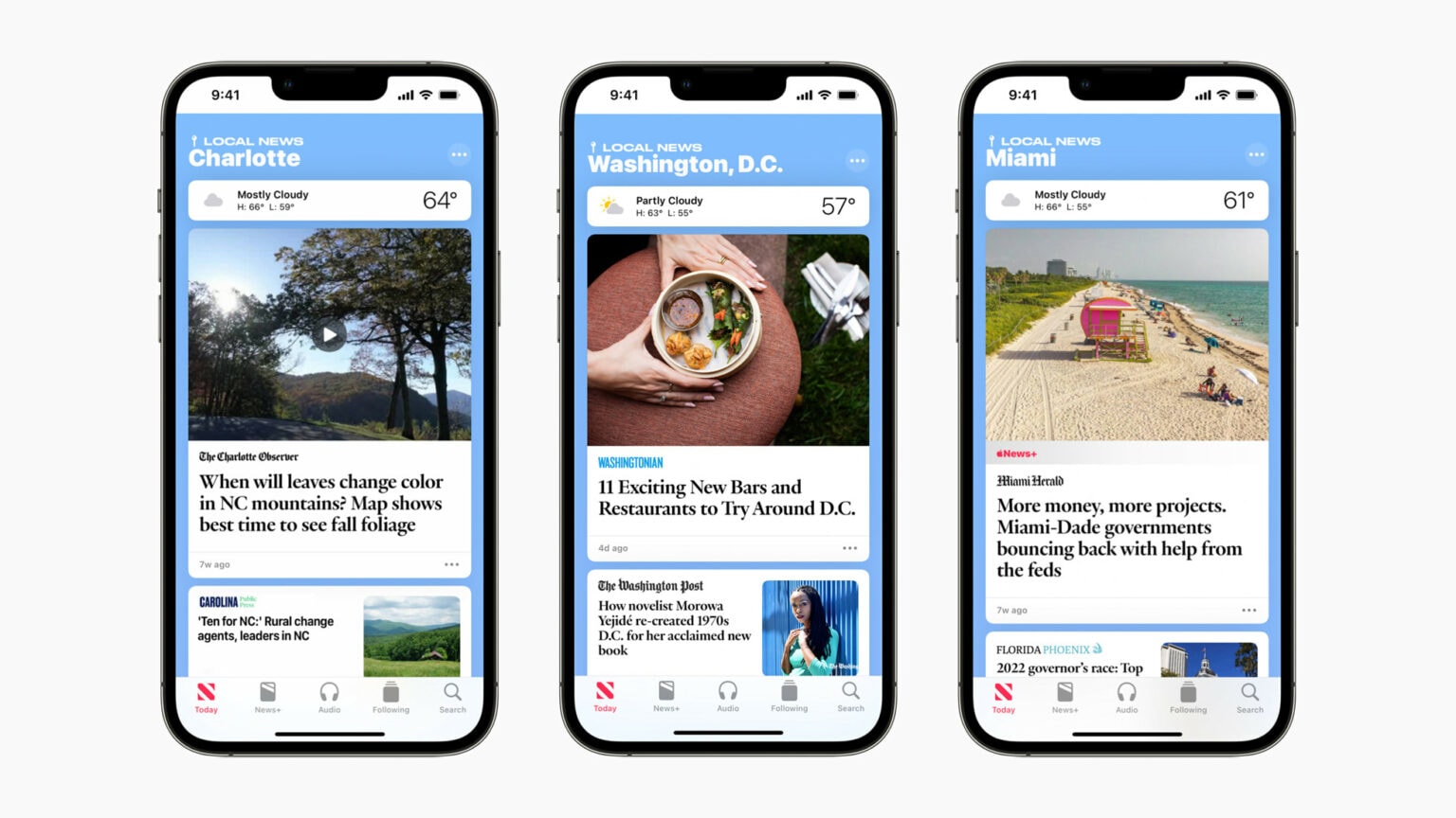 Apple News expands its local coverage to Charlotte, Miami and Washington, D.C.