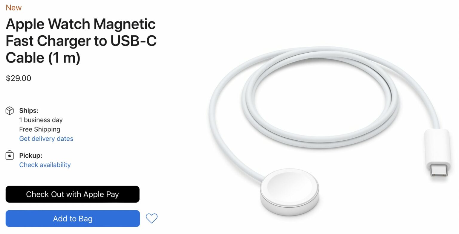 Apple Watch 7 faster charging cable