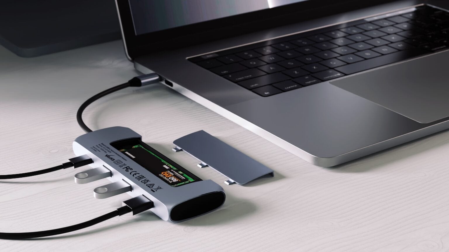 Satechi USB-C Hybrid Multiport Adapter cleverly combines SSD storage compartment and USB-C hub