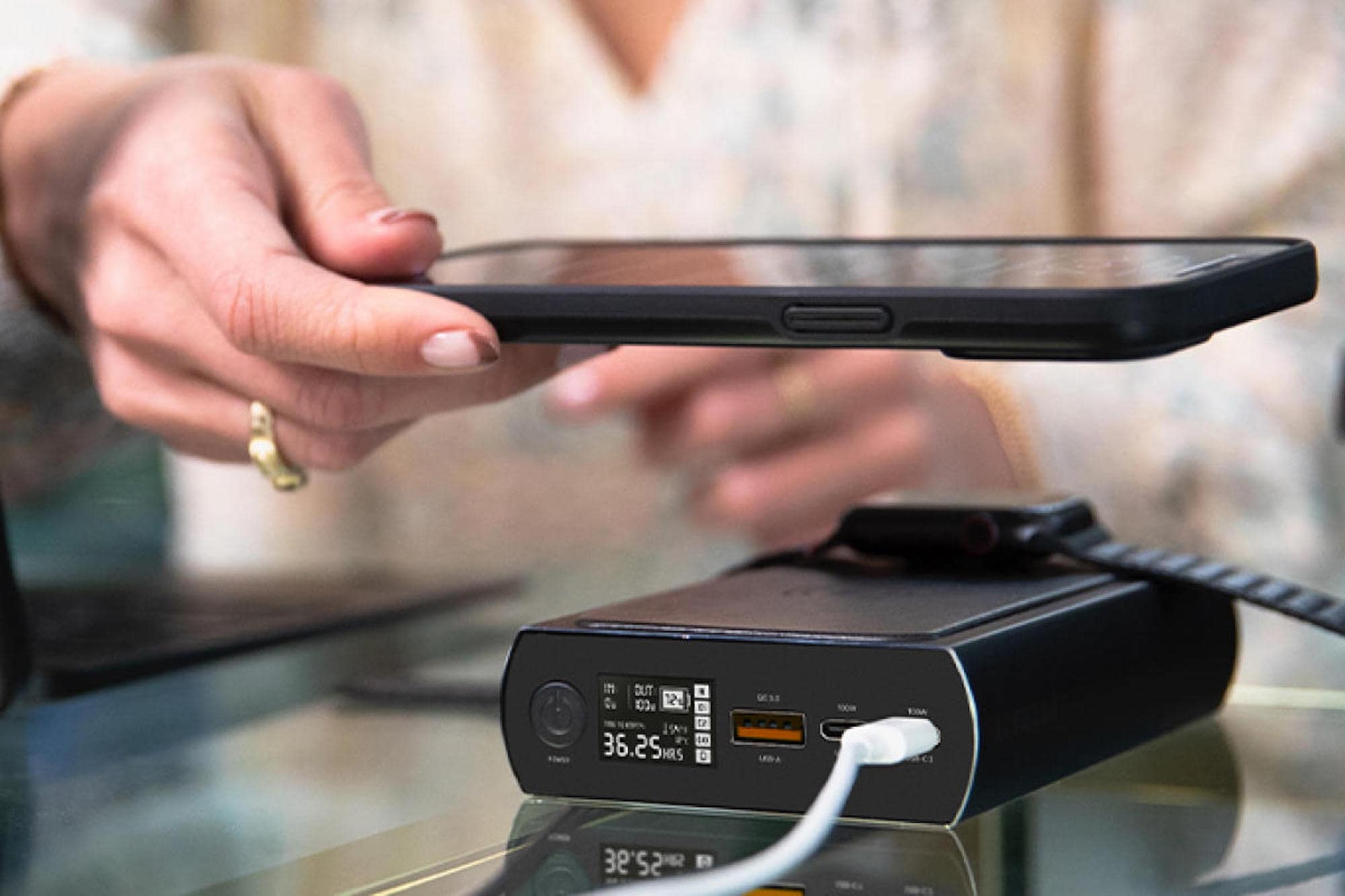 Charge all your Apple devices simultaneously with this portable battery.