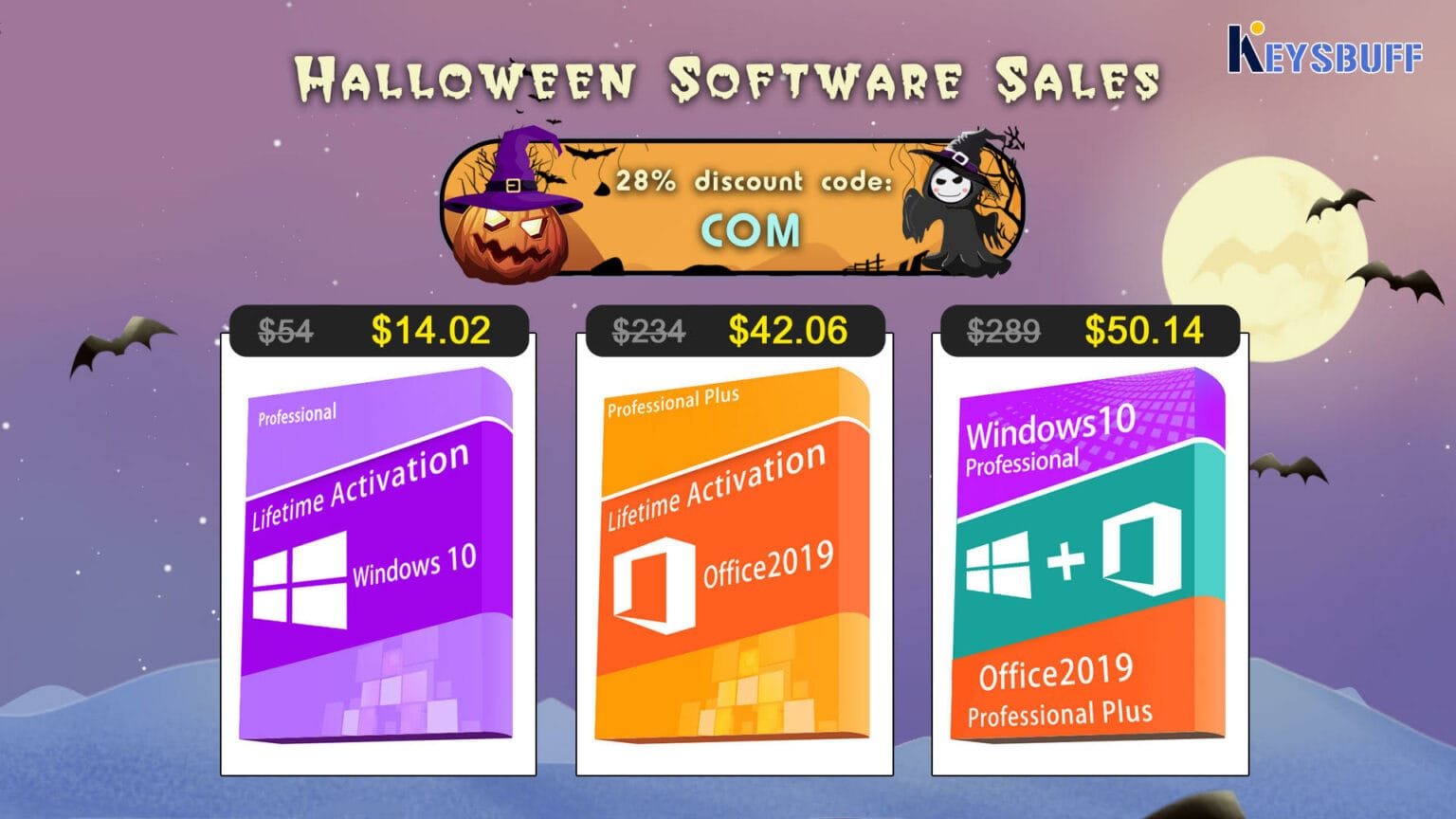 In Keysbuff's Halloween Sale, you can get genuine lifetime activation of Windows 10 and more.