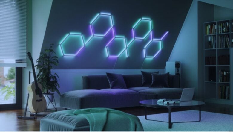 Nanoleaf Lines smart lights can form various shapes.
