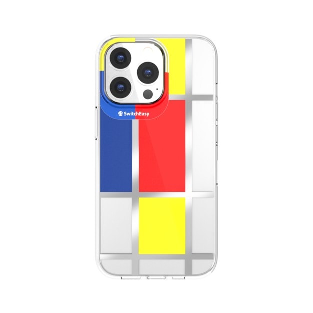 This SwitchEasy iPhone 13 case features work by the artist Mondrian.