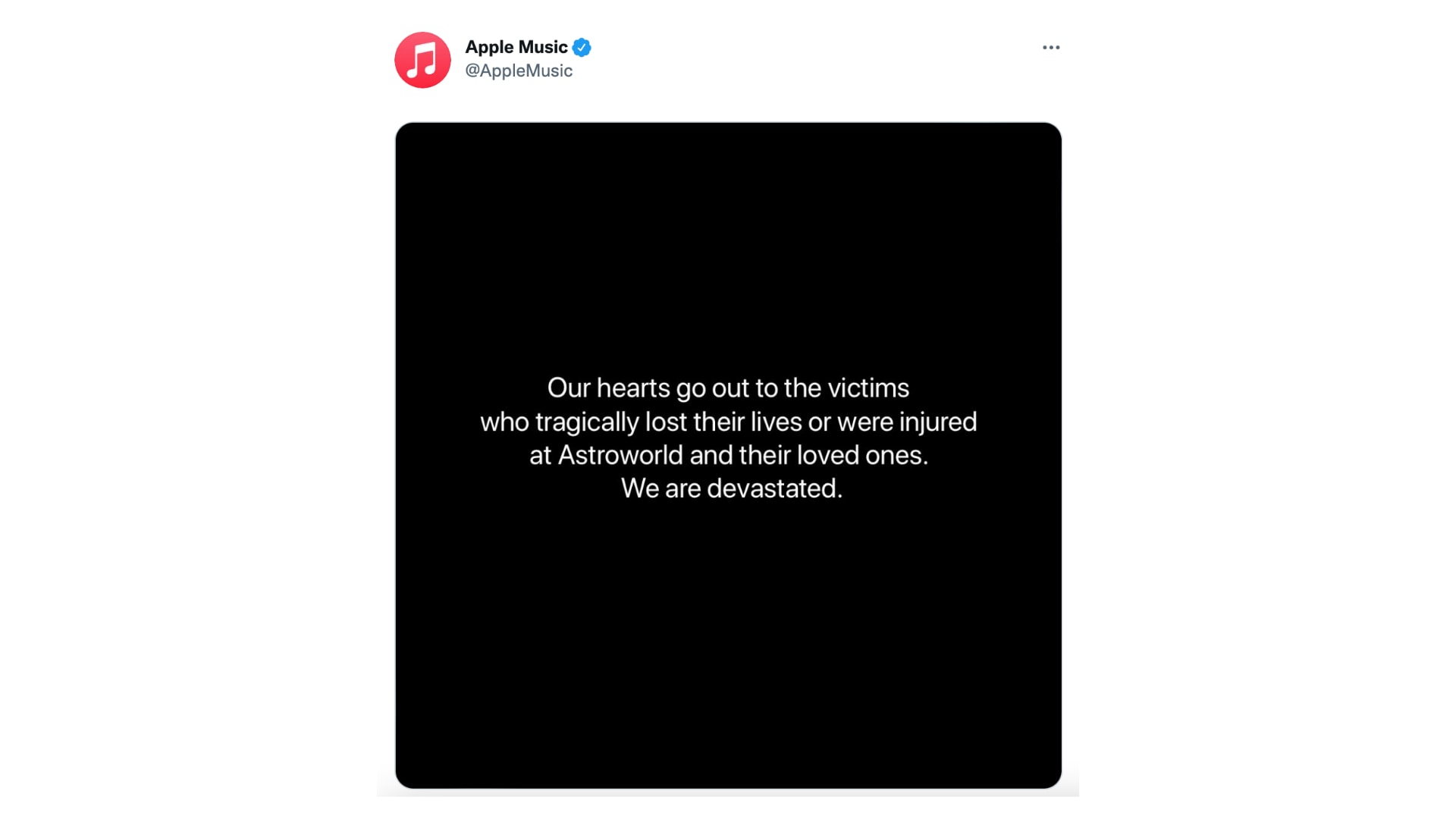Apple's Astroworld statement