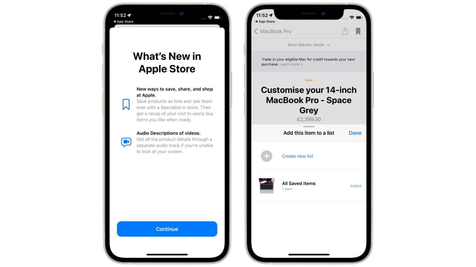 Apple Store app gets new 'lists' feature