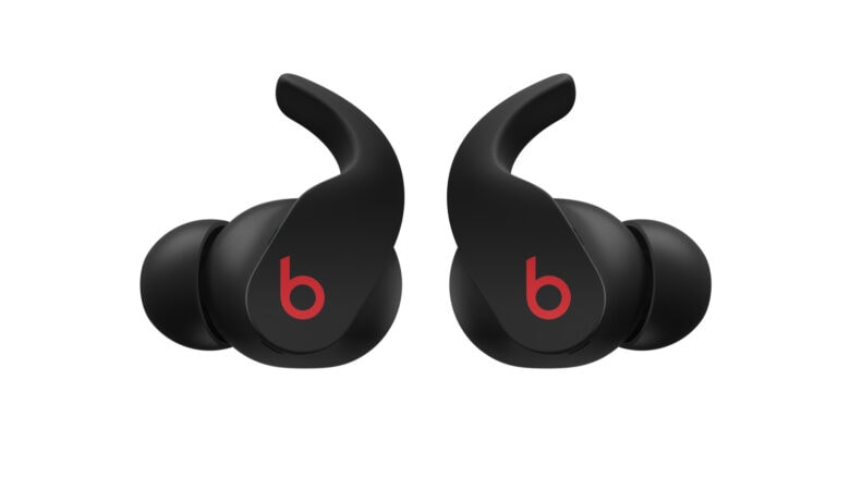 Beats Fit Pro in black with the red Beats logo
