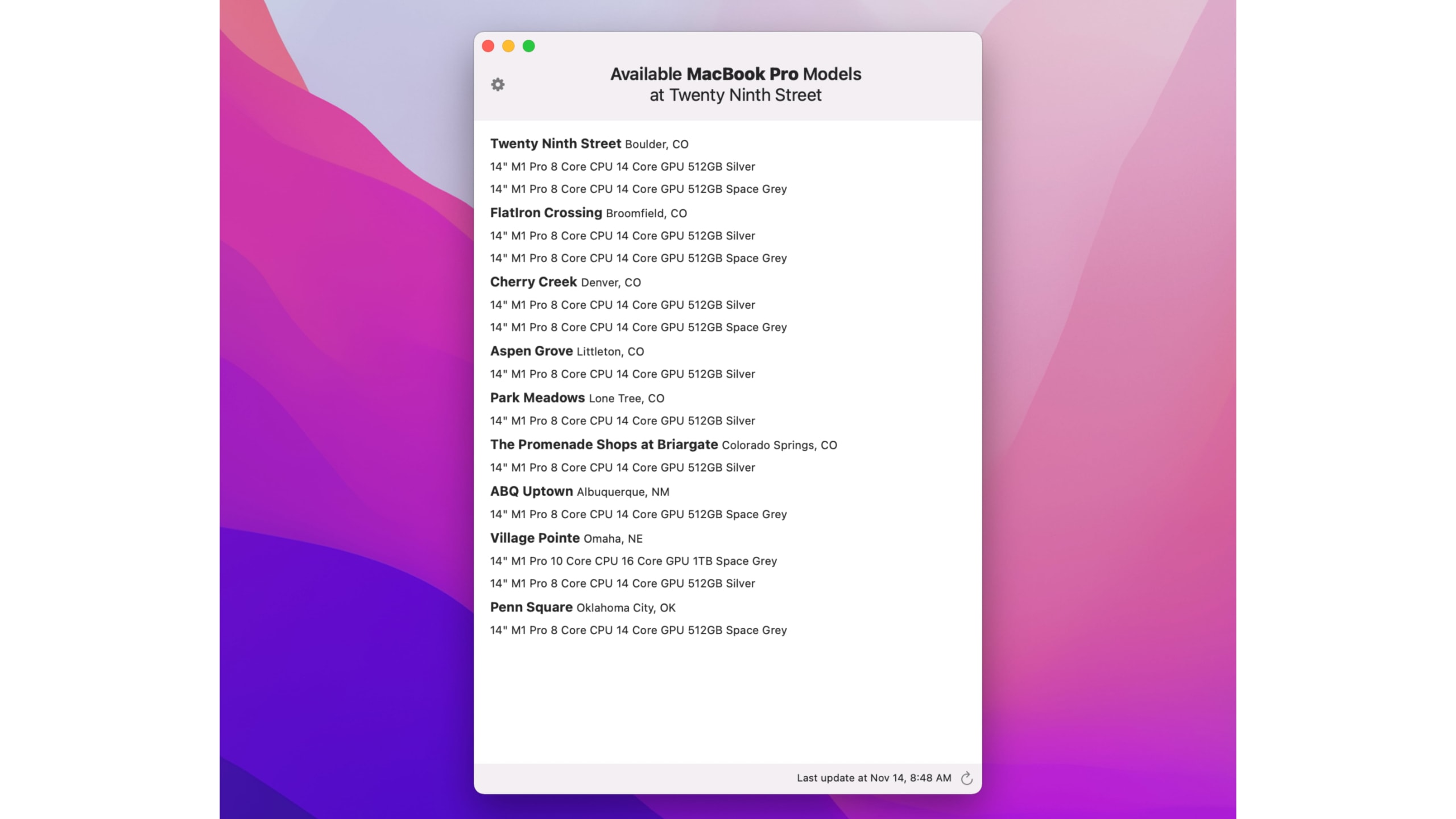 InventoryWatch app for Mac