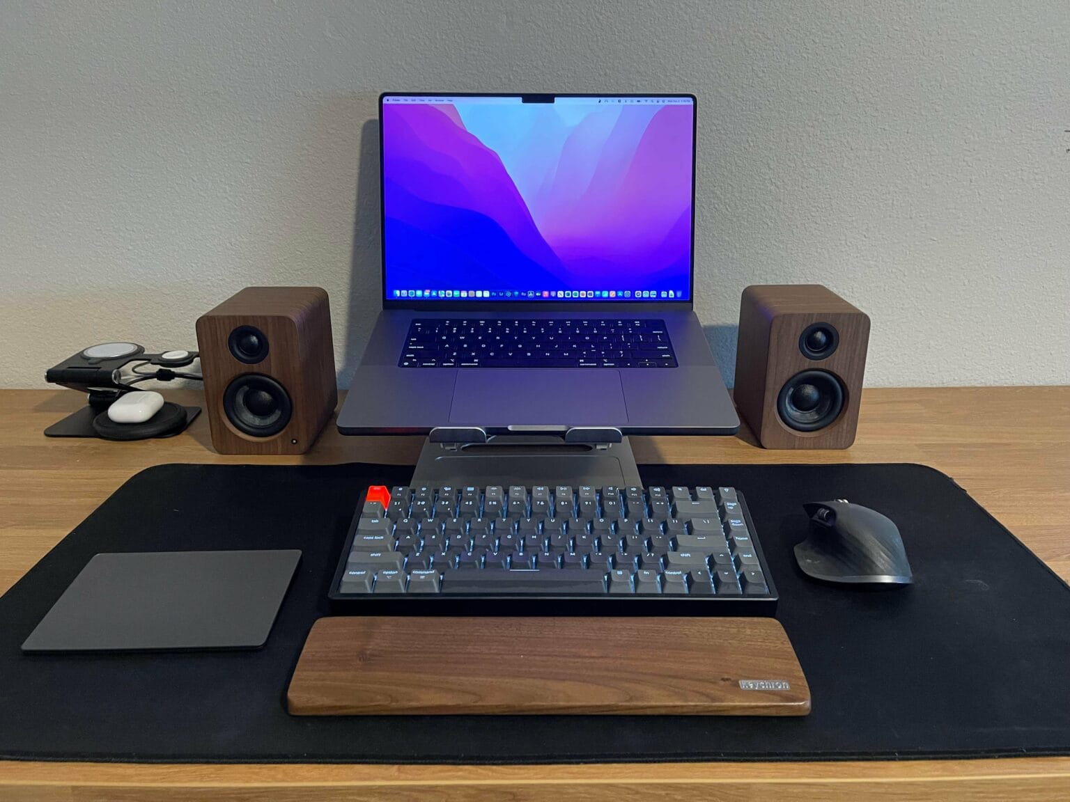 It may look complete, but this M1 MacBook Pro setup is waiting for a big secondary display.
