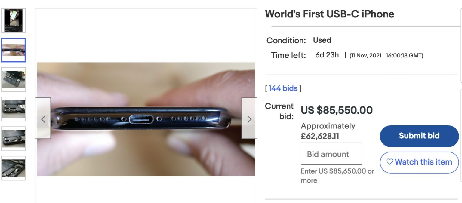 iPhone with USB-C hits eBay