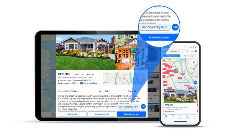Zillow now supports SharePlay to make remote house hunting easier