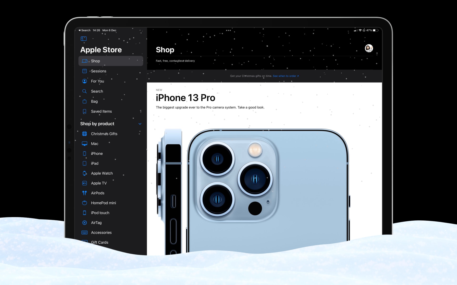 Apple Store snow