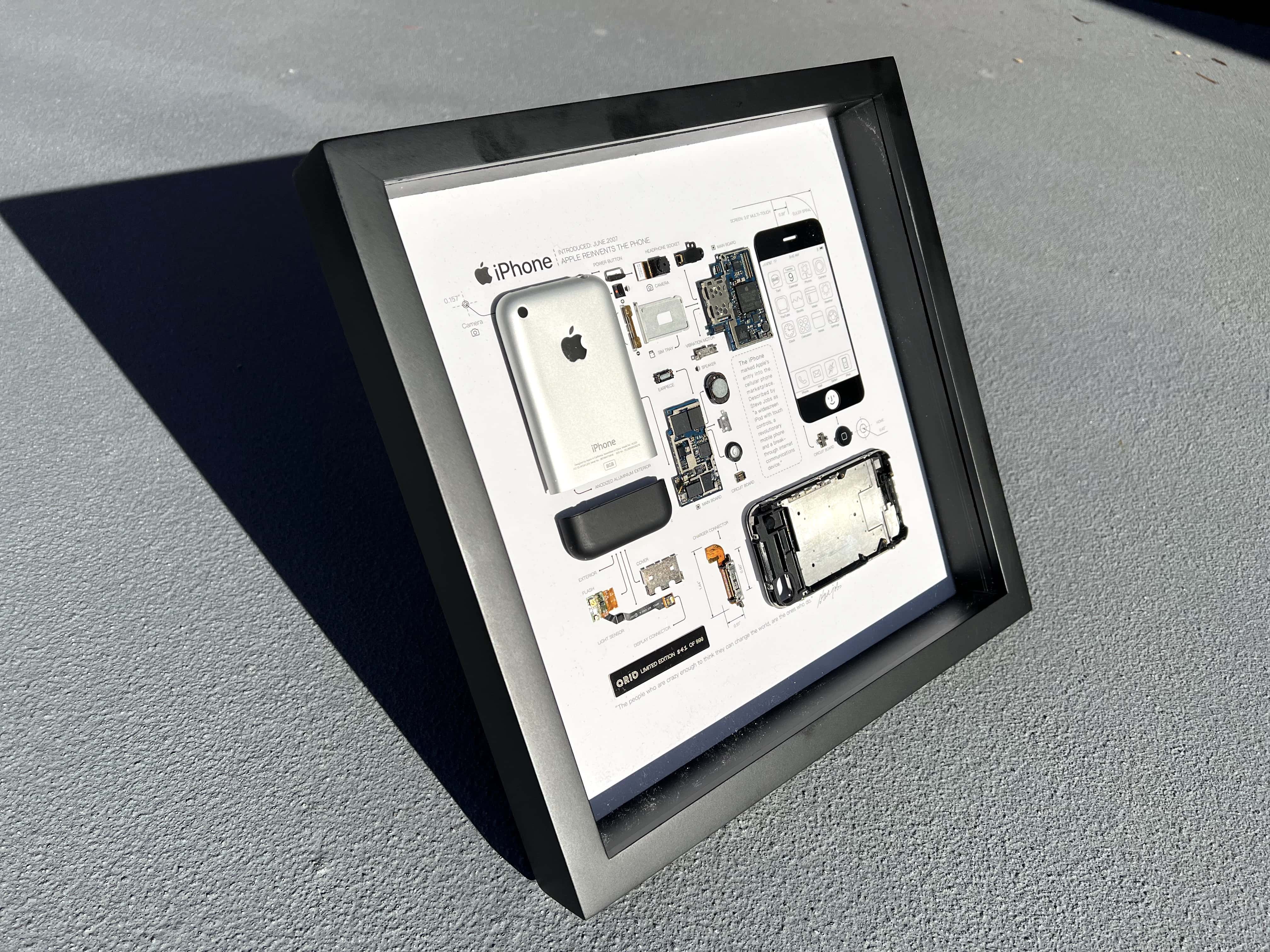 Framed original iPhone from Grid Studio