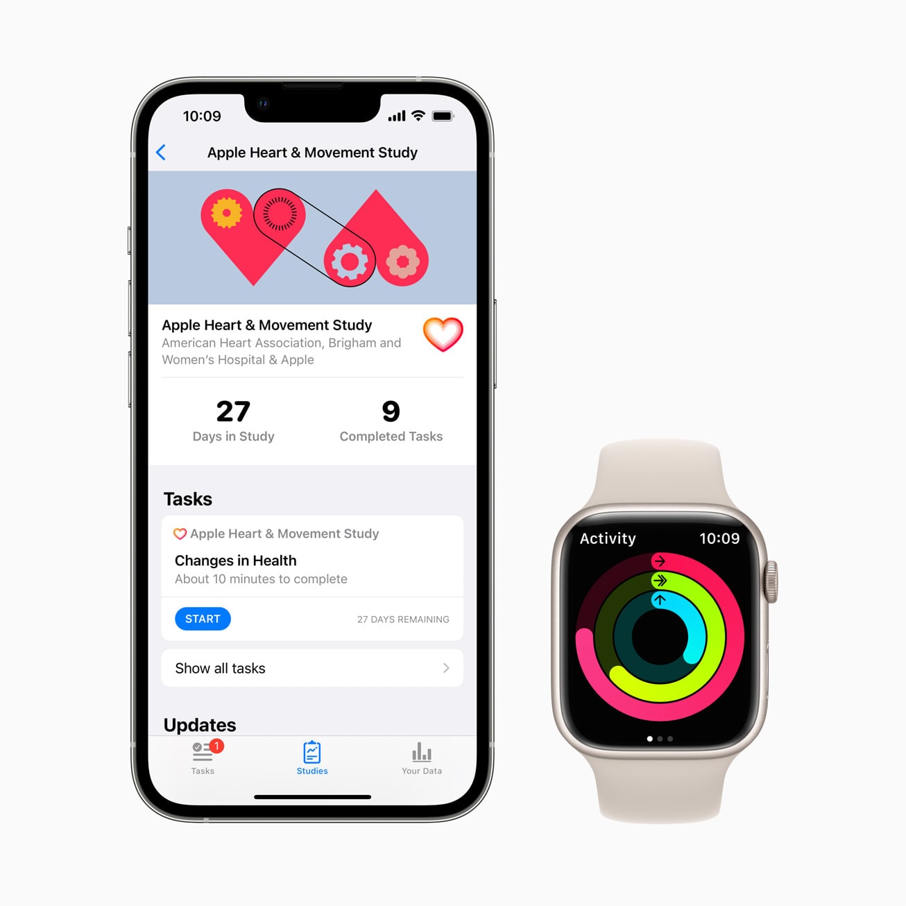 In collaboration with the American Heart Association and Brigham and Women’s Hospital, the Apple Heart and Movement Study explores the link between physical activity and heart health.
