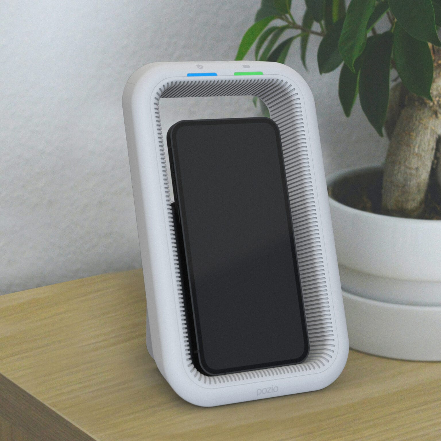 The Pozio Cradle is a wireless charger that jams your smartphone's ability to hear you until you tell it to stop.