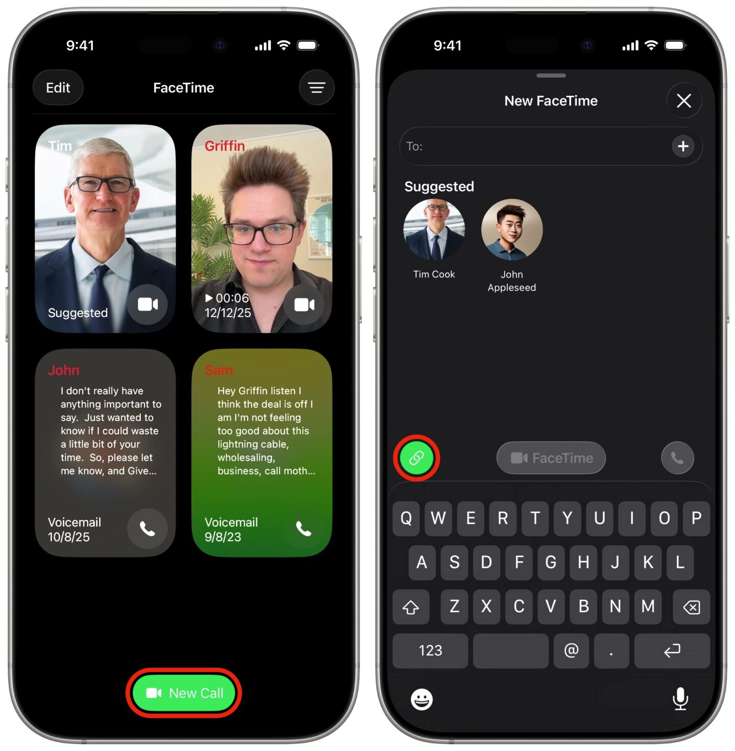 Create FaceTime link Creating a FaceTime link