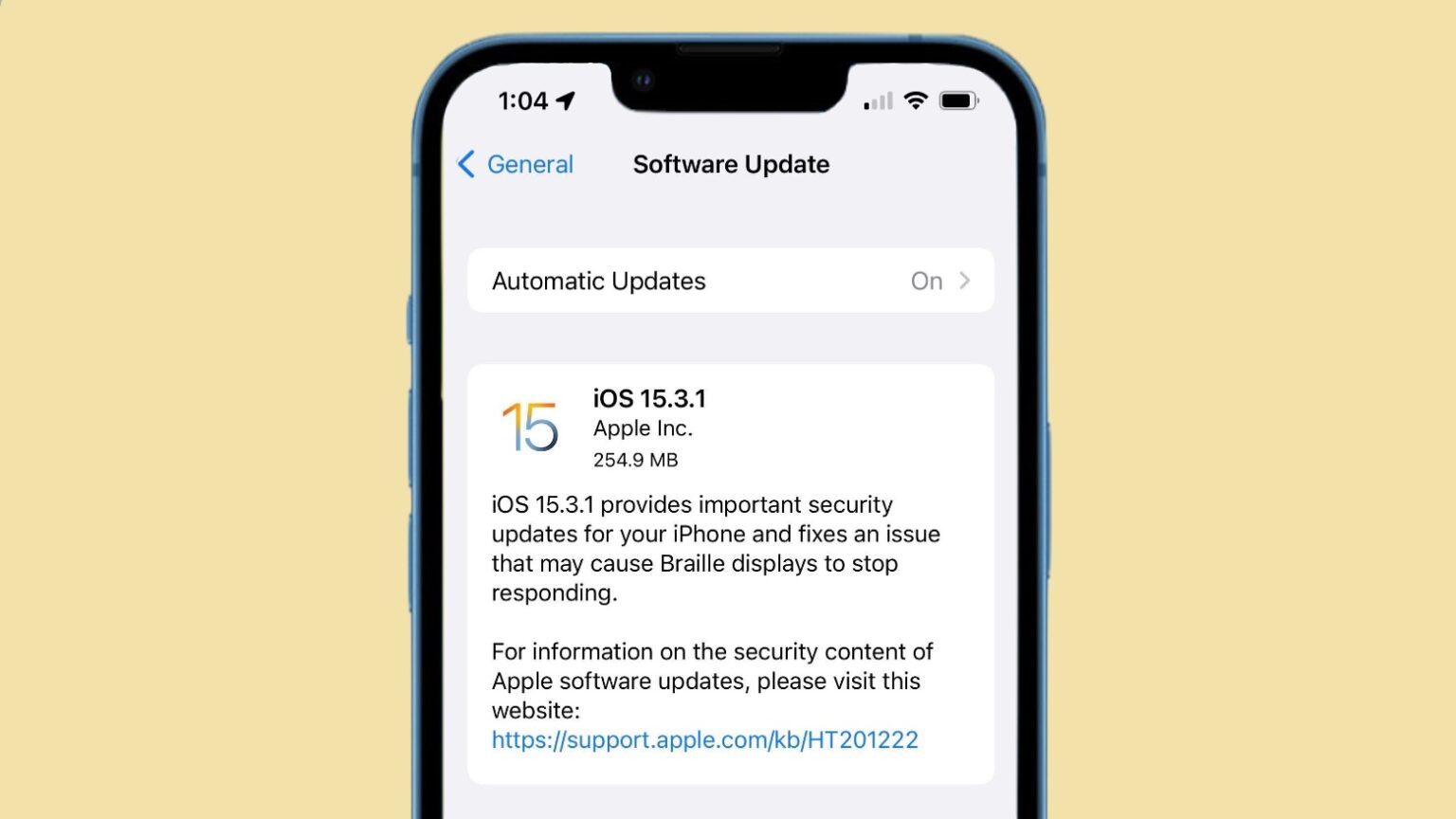iOS 15.3.1 closes risky security hole and fixes Braille display bug