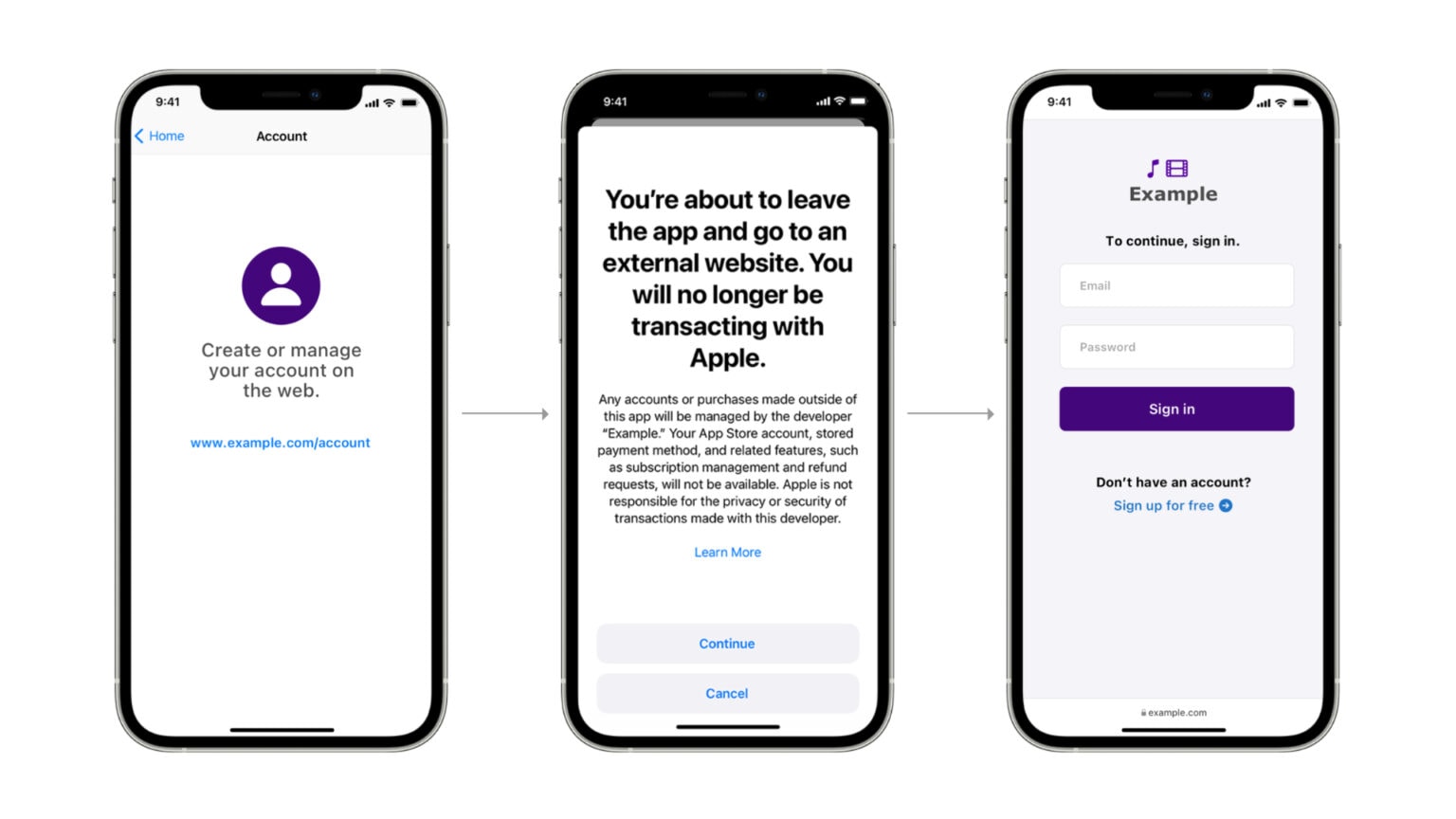 Apple lets reader apps link to their own sites