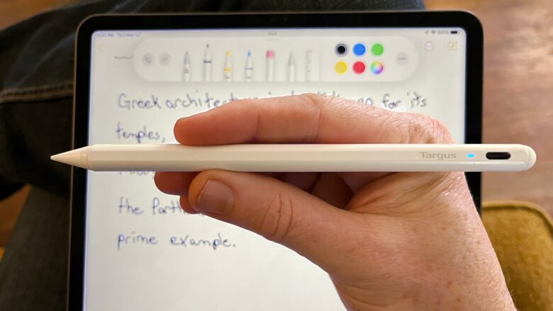 Targus Antimicrobial Active Stylus for iPad is great for taking notes.