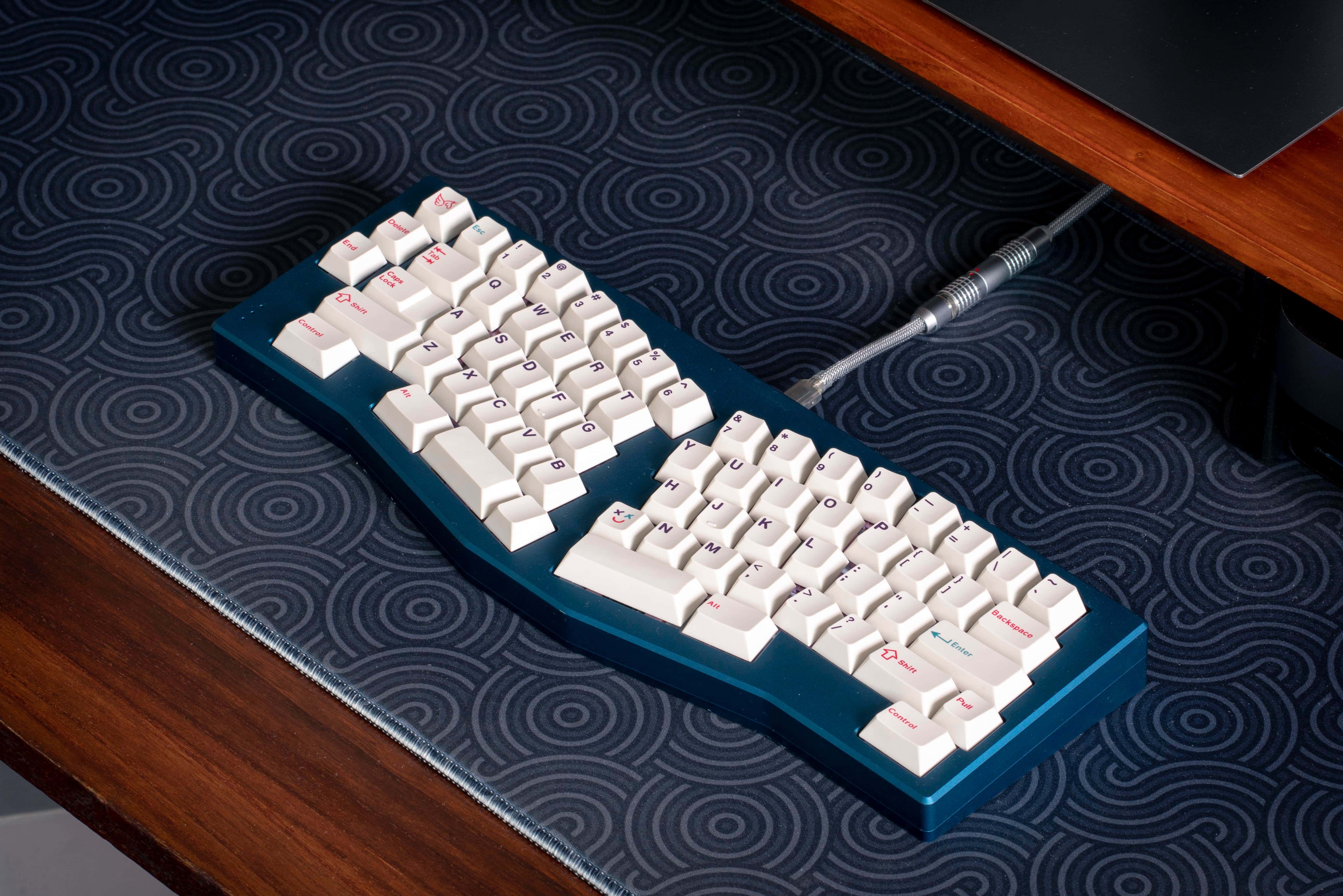 An Alice-layout ergonomic mechanical keyboard.