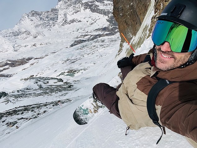 Tim Blakey takes a selfie high in the Alps.