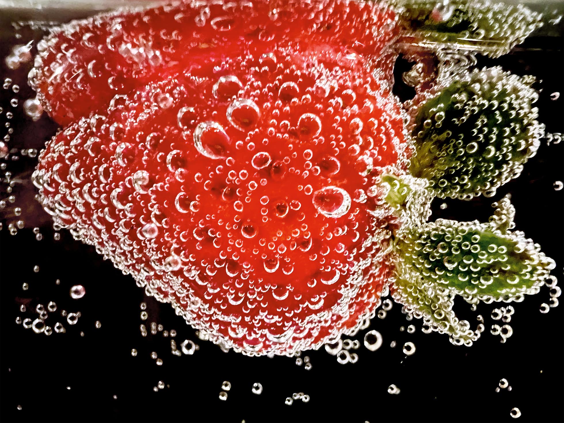 “Strawberry in Soda” by Ashley Lee (@ashley.photo). Shot on iPhone 13 Pro.