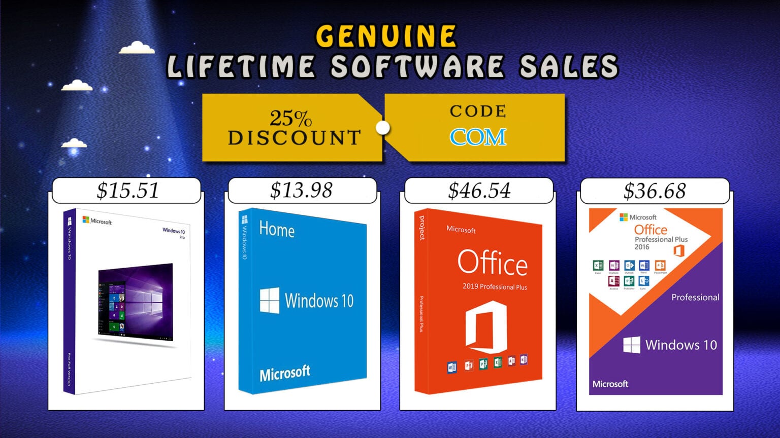 Microsoft Windows and Office lifetime licenses discounted up to 90