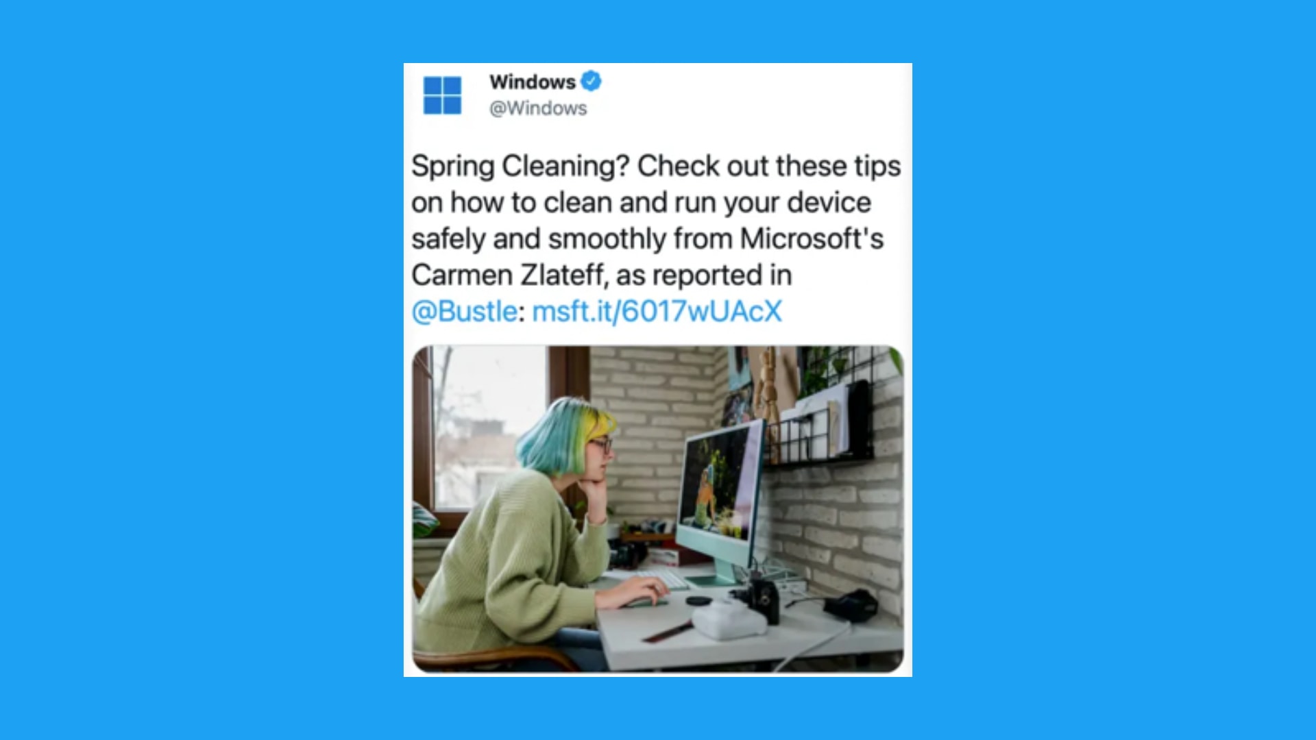 Microsoft tweet features M1 iMac