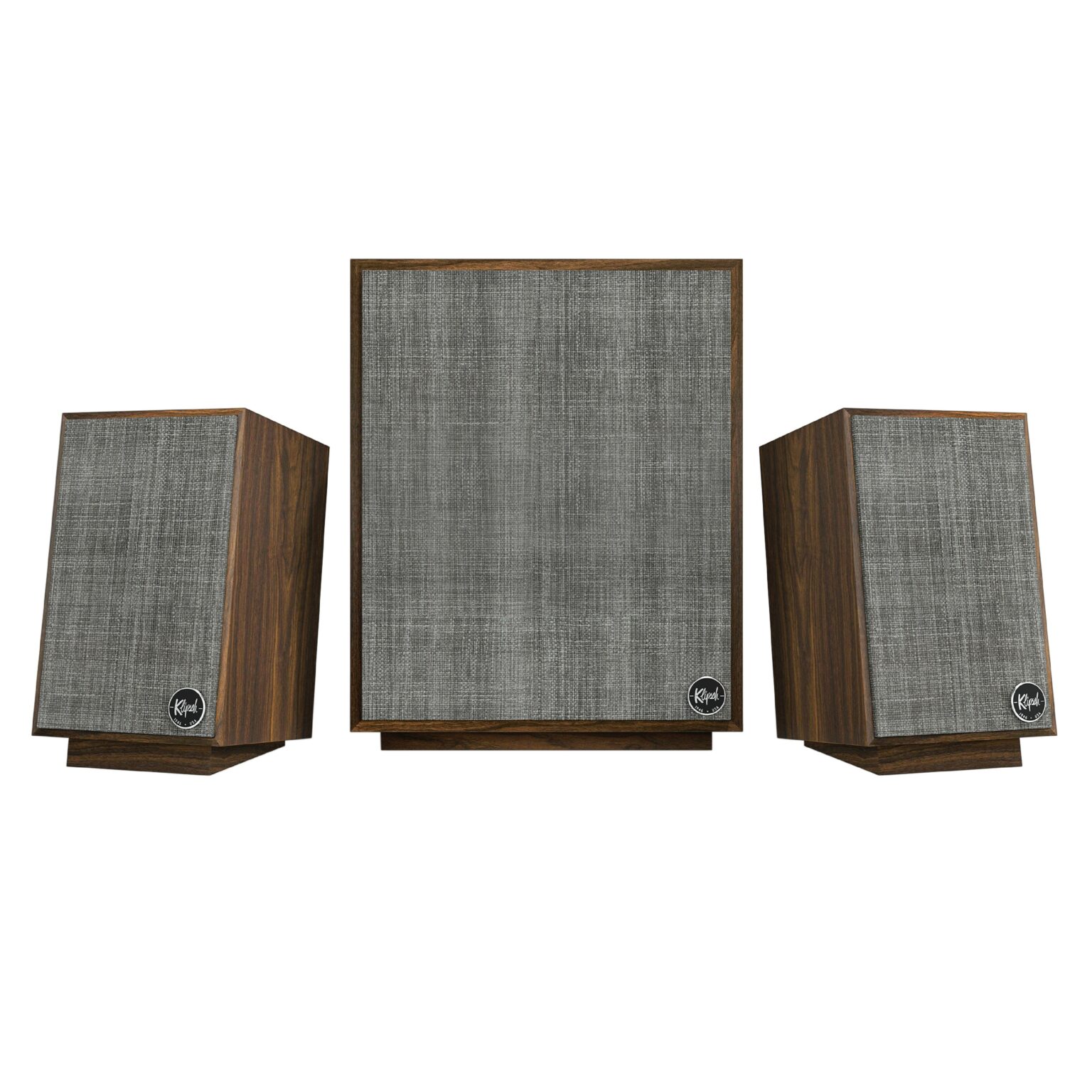 Klipsch's new ProMedia Heritage 2.1 speaker set has a groovy 1970s look.