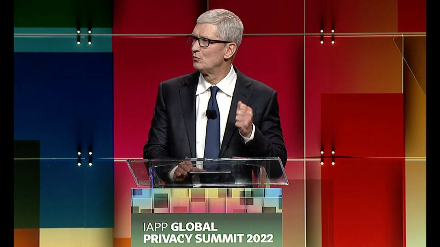 Tim Cook delivered a keynote address at the International Association of Privacy Professionals Global Privacy Summit on Tuesday.