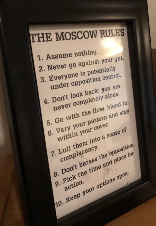 The Moscow Rules as shown at the International Spy Museum.