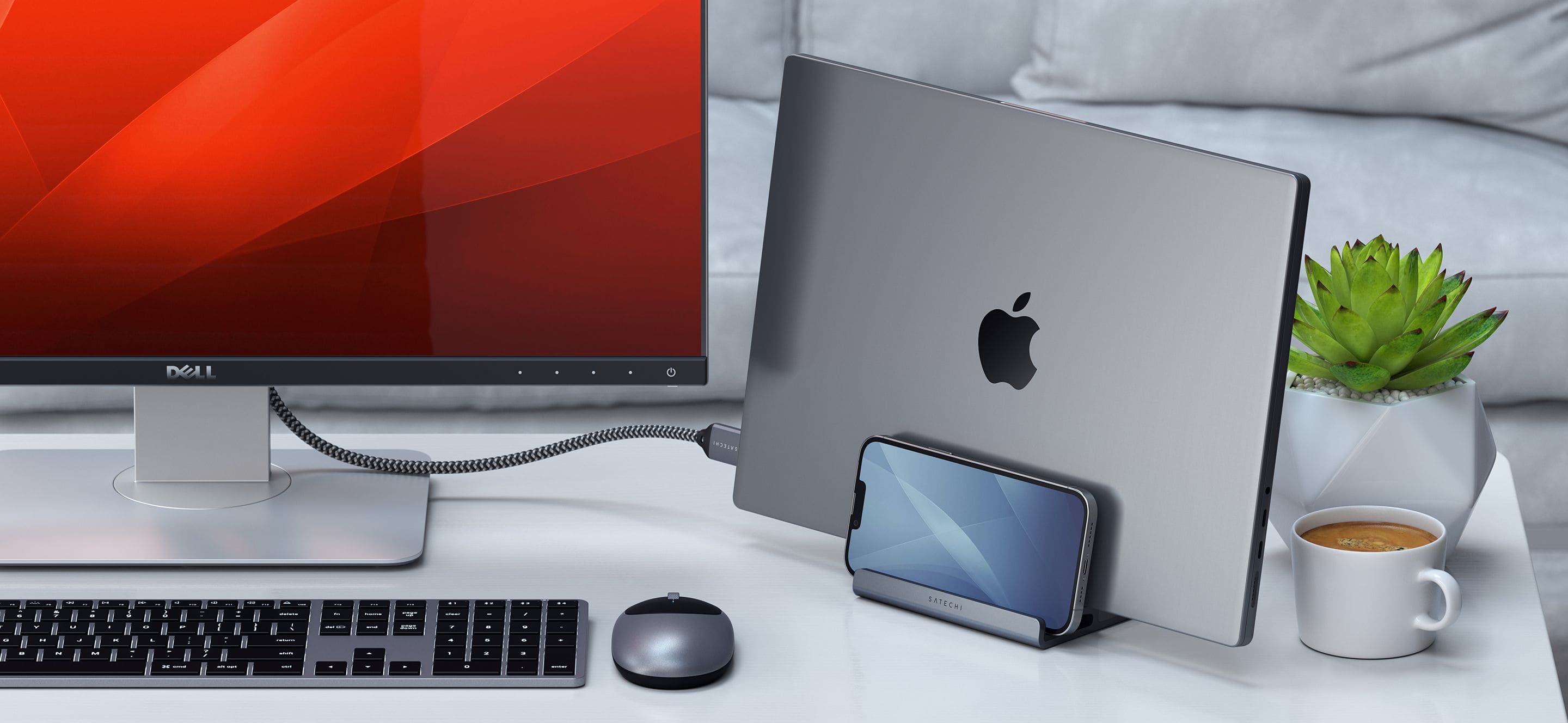 You can get Satechi's speedy new HDMI 2.1 cable and dual vertical laptop stand at a 20% off discount for launch.