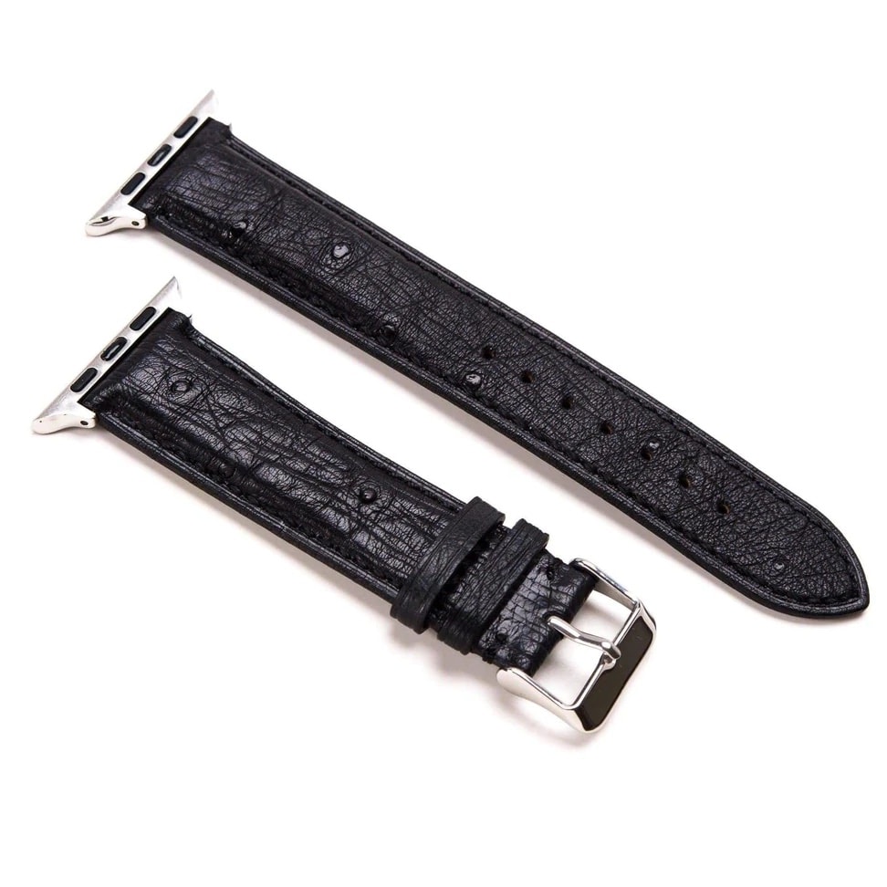 Among the premium leather bands, you can choose crocodile or ostrich leather.