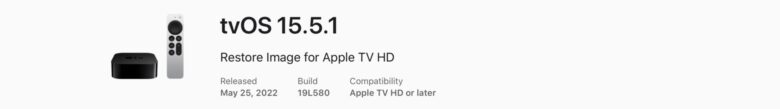 tvOS 15.5.1 On Apple.com