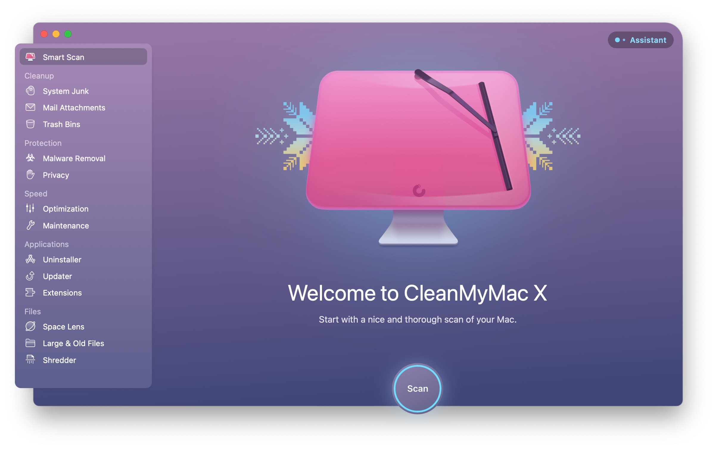 Start a Smart Scan on CleanMyMac X by clicking “Run.”