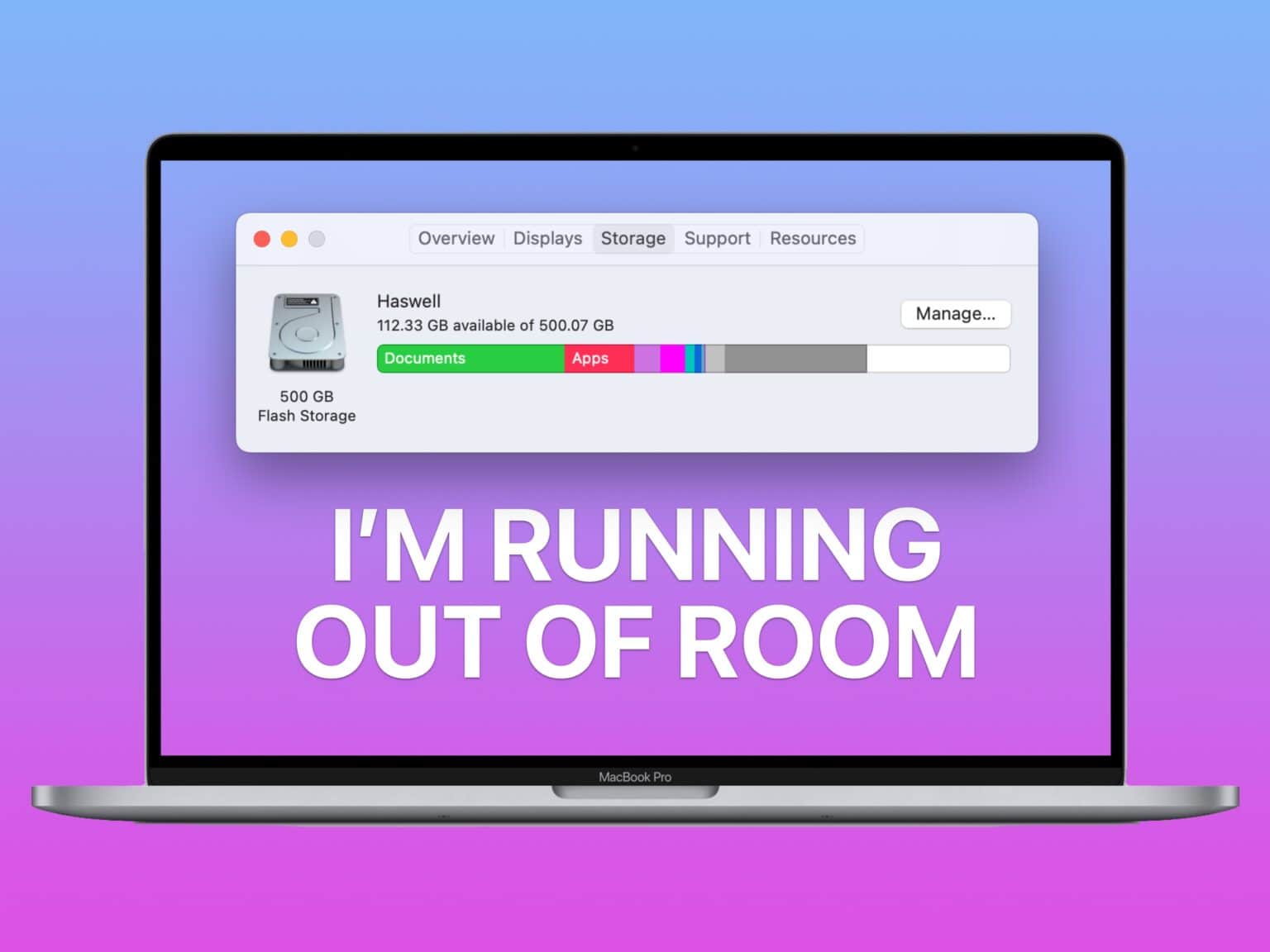 Clear up storage using the macOS System Information tool and CleanMyMac X.