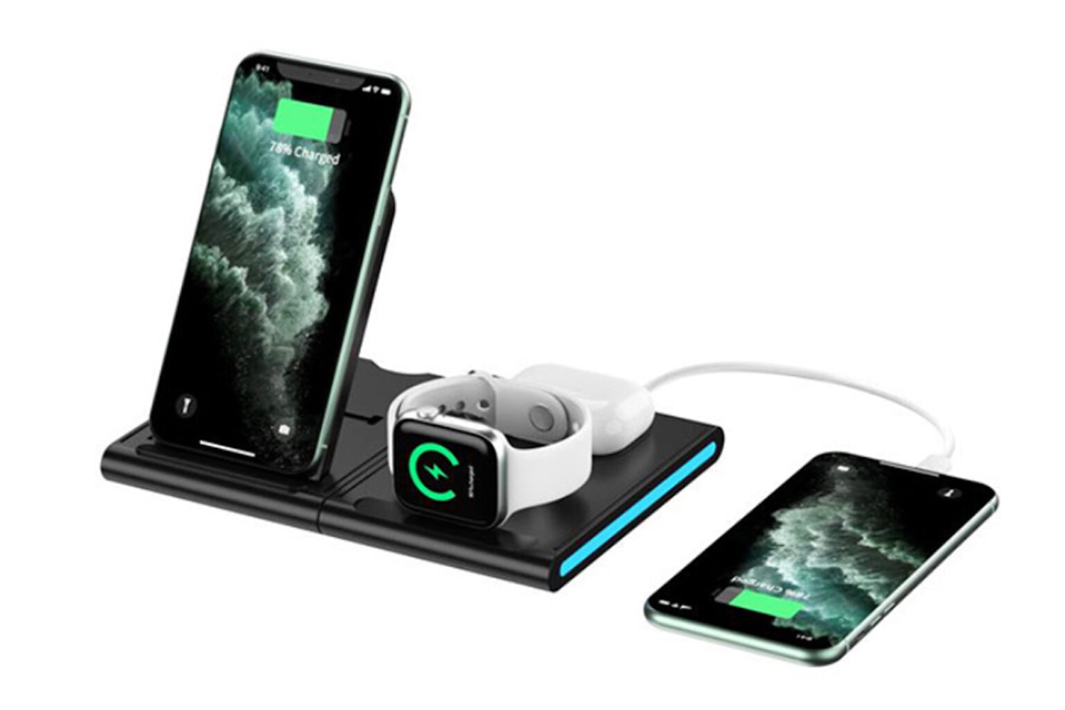 This modular charging station can power 4 devices.