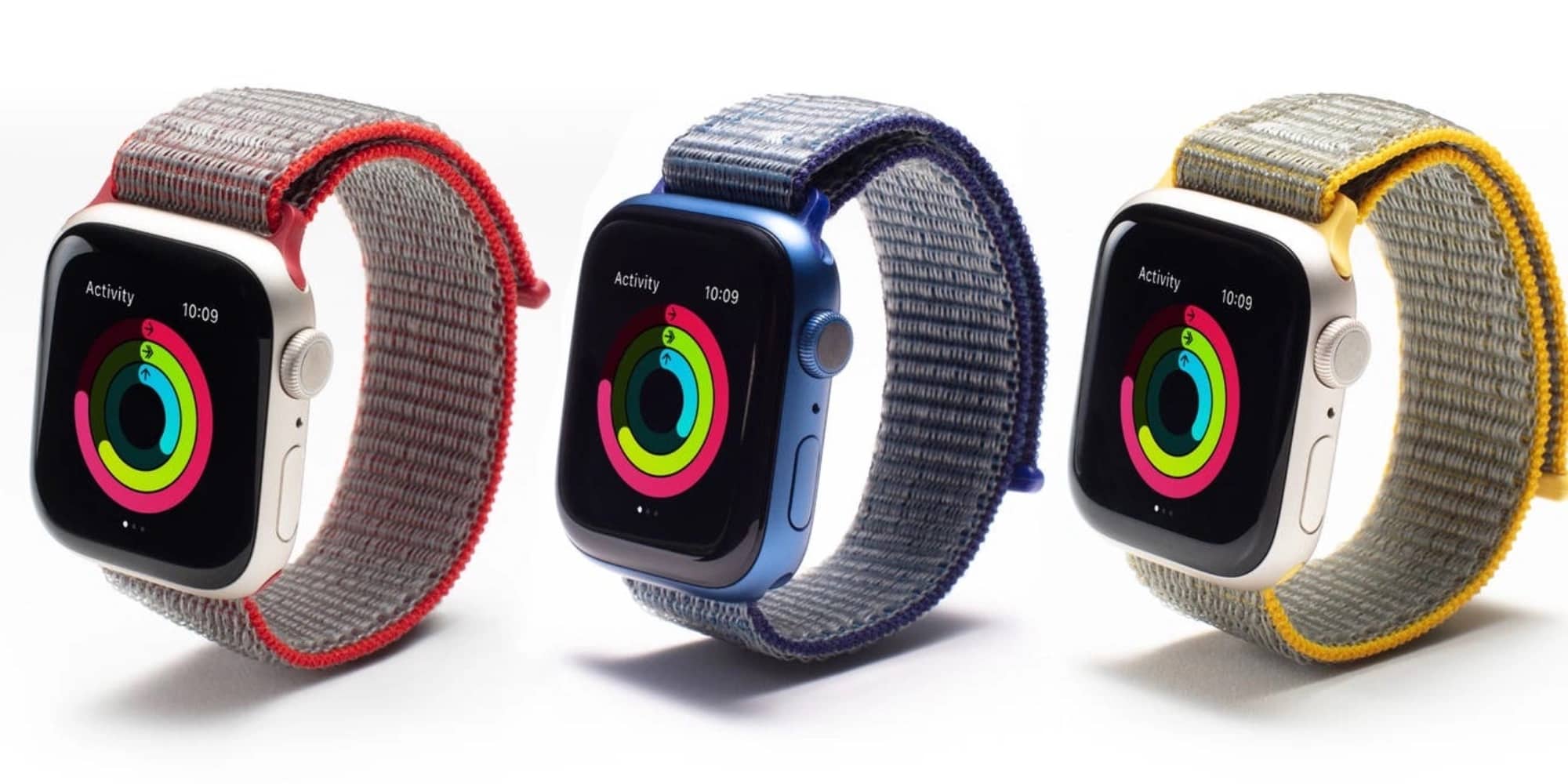 The sport bands, like Apple's, fasten with Velcro.