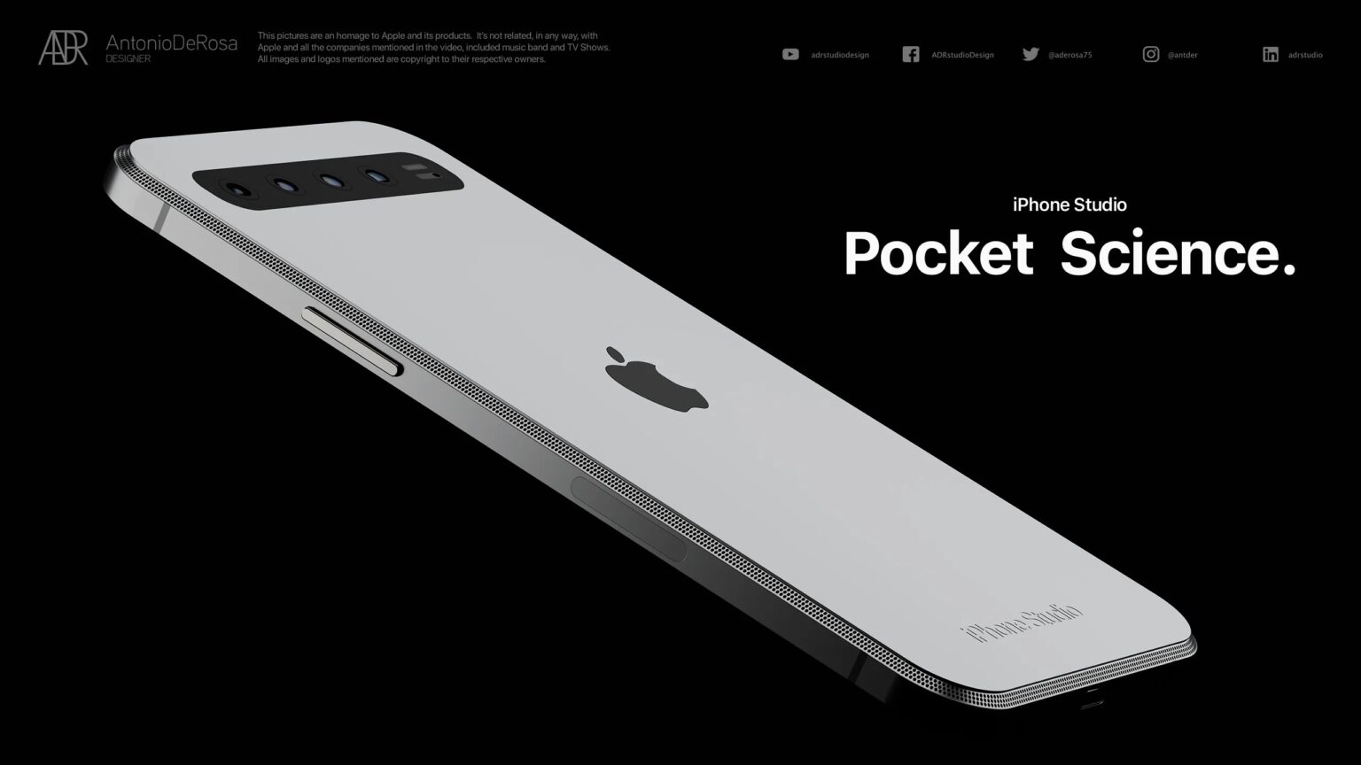 Meet the iPhone Studio, a design concept by Antonio De Rosa based on the Mac Studio.