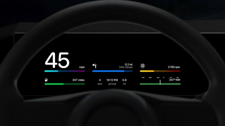 CarPlay can be customized to show digital gauges.