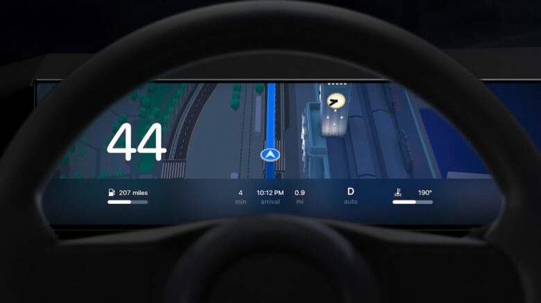 Carplay instrument cluster integrated map