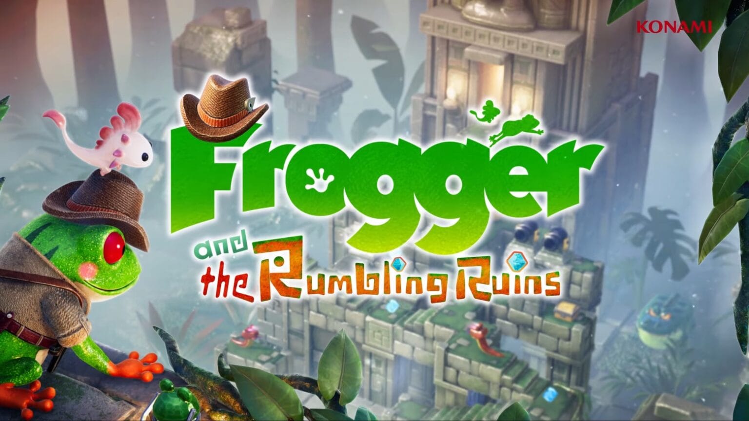 Hop to hidden treasure in 'Frogger and the Rumbling Ruins' on Apple Arcade
