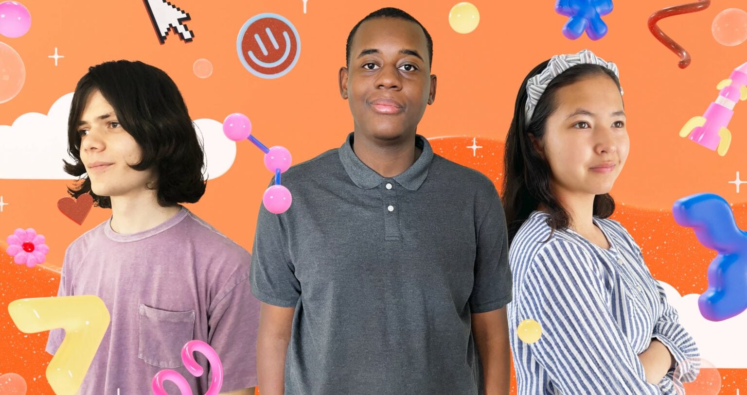 This year’s Swift Student Challenge winners include (left to right) Josh Tint, Jones Mays II and Angelina Tsuboi. Their coding helps their communities.