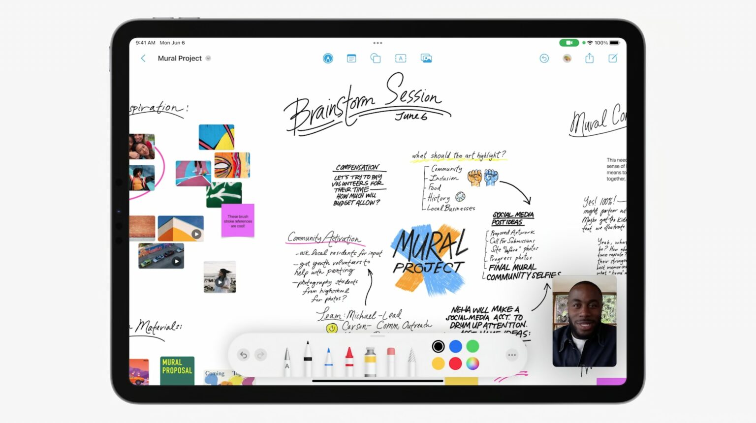 WWDC22: Freeform, coming in iPadOS 16, works like a collaborative white board.