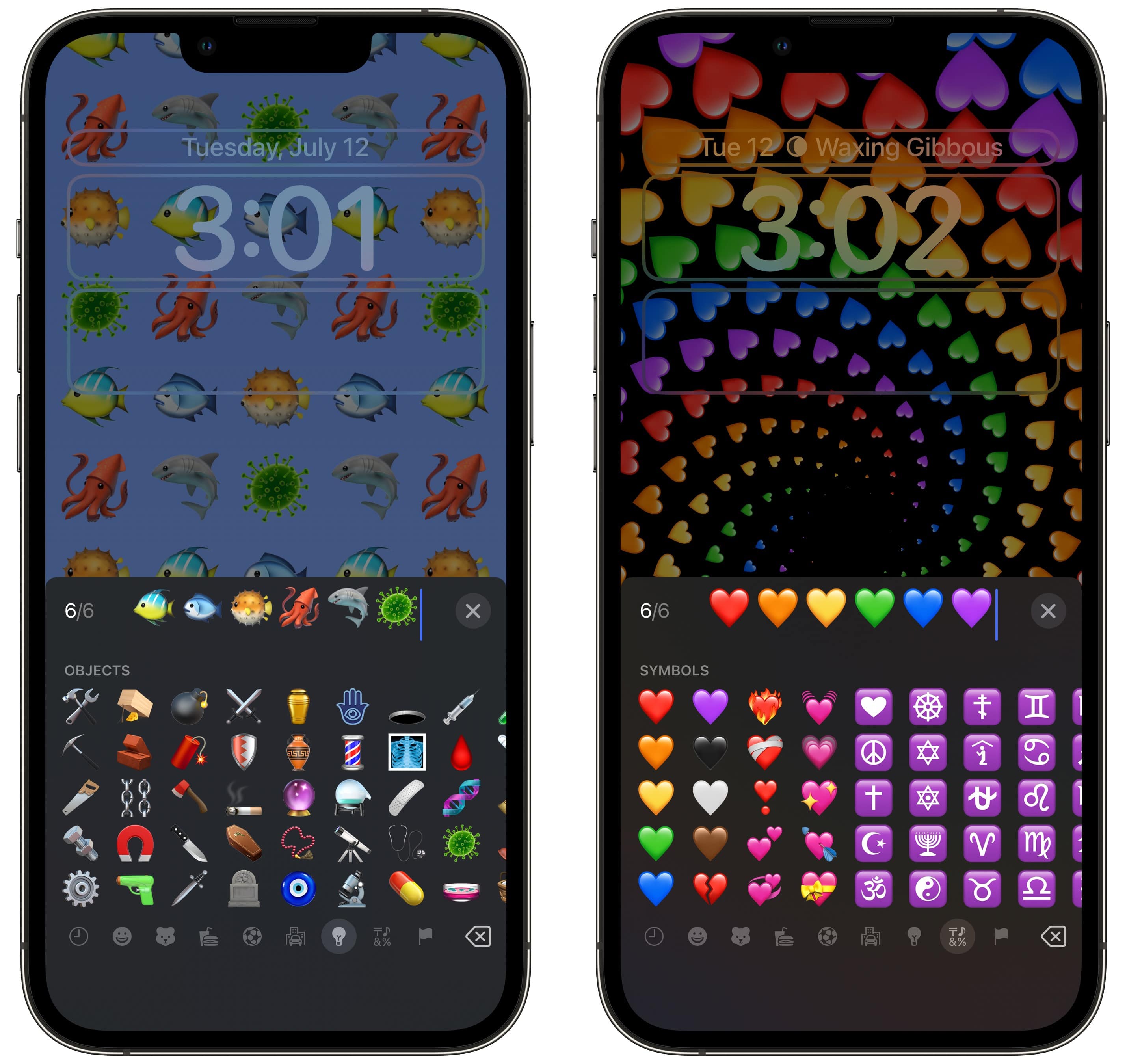 Pick your own emoji to make a nice themed wallpaper with a trippy kaleidoscope background.