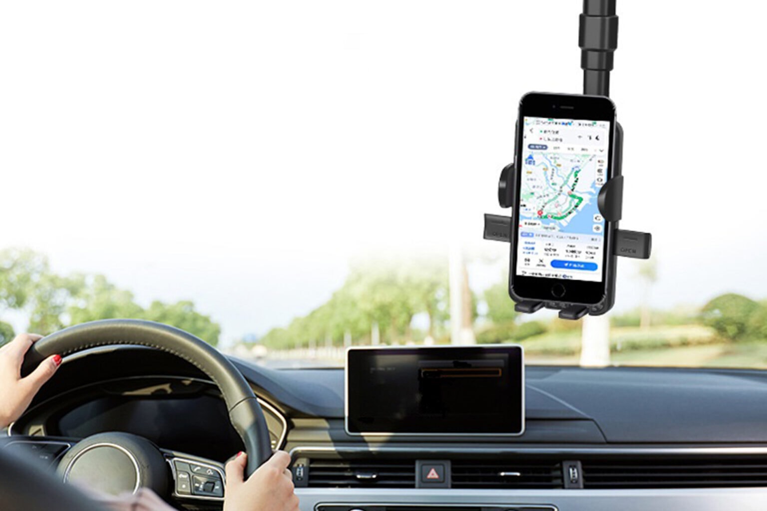 Take your iPhone for a ride with this telescopic car mount.