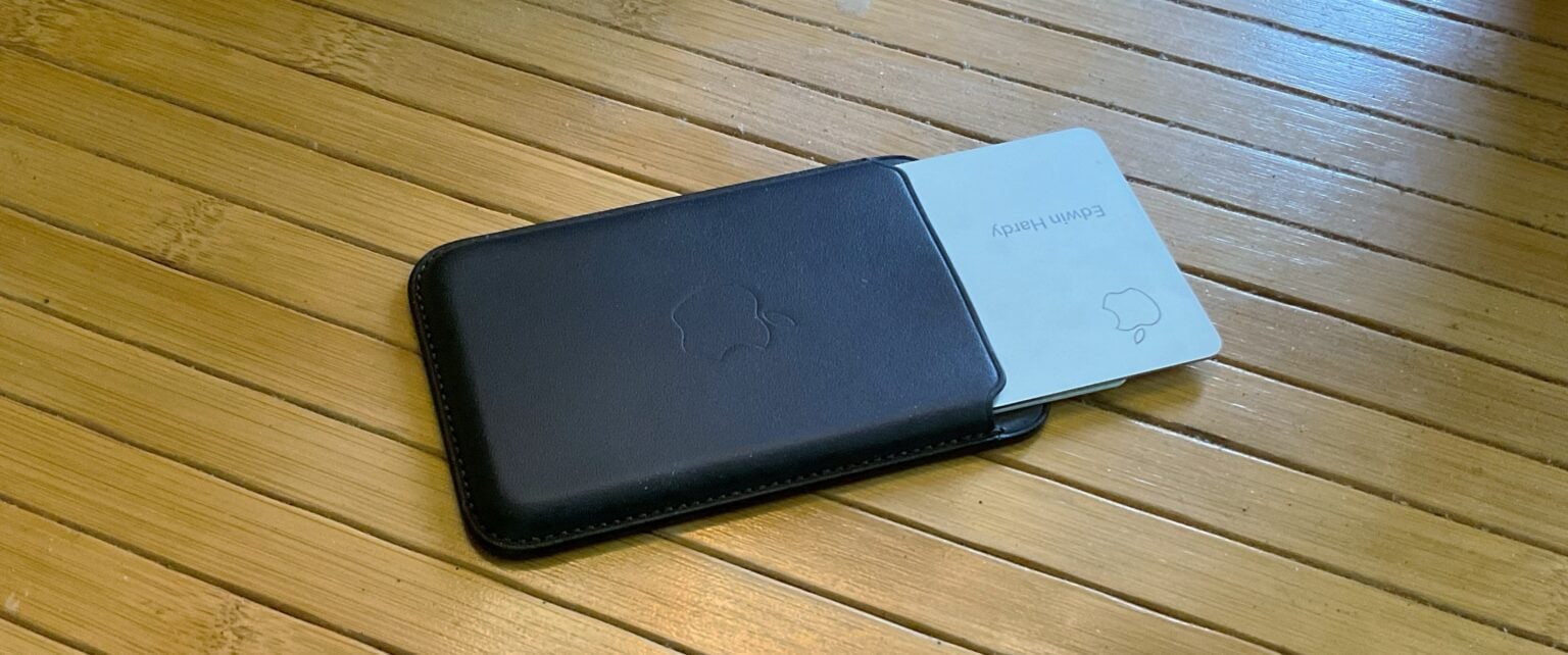 Apple Leather Wallet with MagSafe has space for three cards