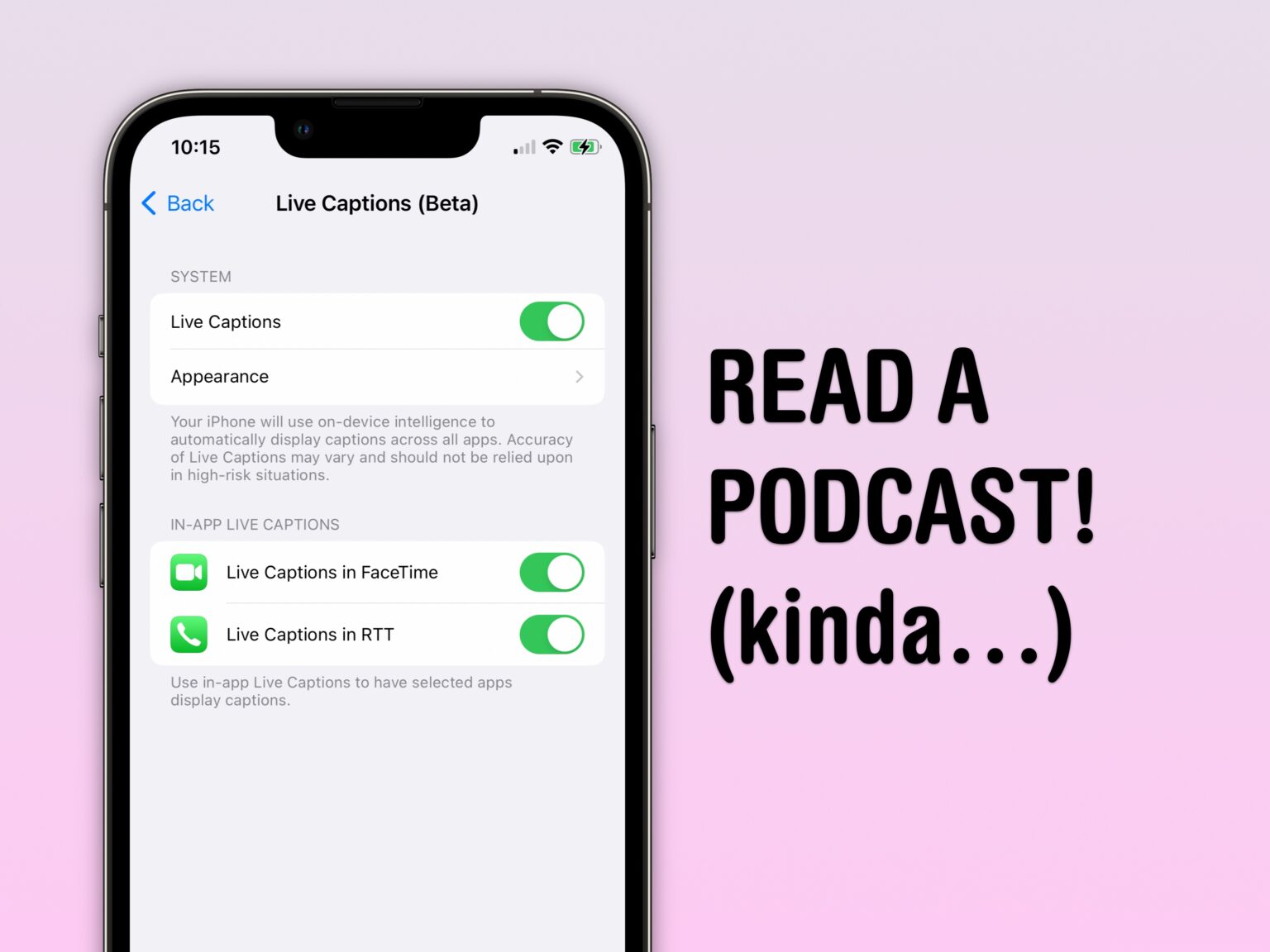 Live Captions will let you read a podcast! …kinda.