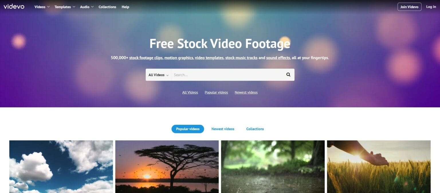You can get thousands of audio, video and graphics assets of Videvo.